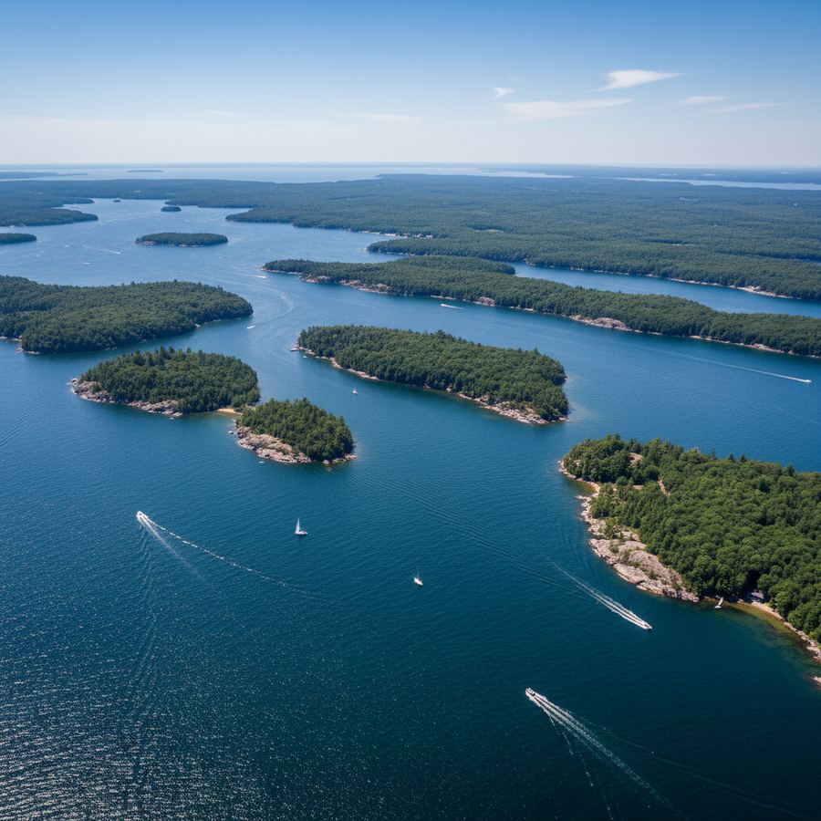 Georgian Bay islands from above