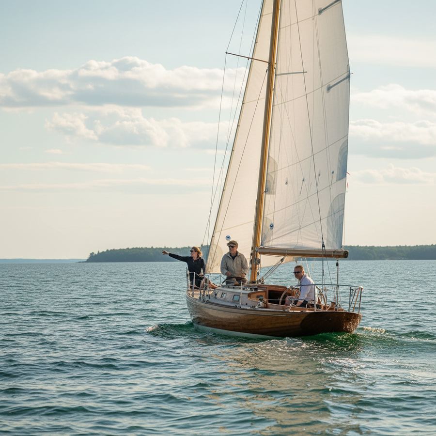Sailboat under way on Georgian Bay